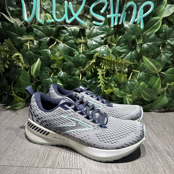 Brooks Levitate GTS 5 Gray Blue Running Shoe WomenSAMPLE Size 8.5